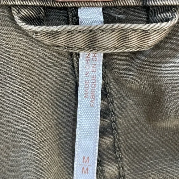 Free People Utility Peplum Double-Breasted Jacket - Olive Green - Picture 7 of 10